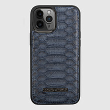 Чехол для телефона iPhone 12 Pro Max питон тёмно-синий