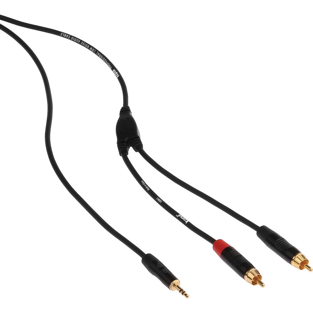 Стерео аудио кабель Kopul длиной 90 cм (Mini Jack 3,5 mm на двойной RCA тюльпан)