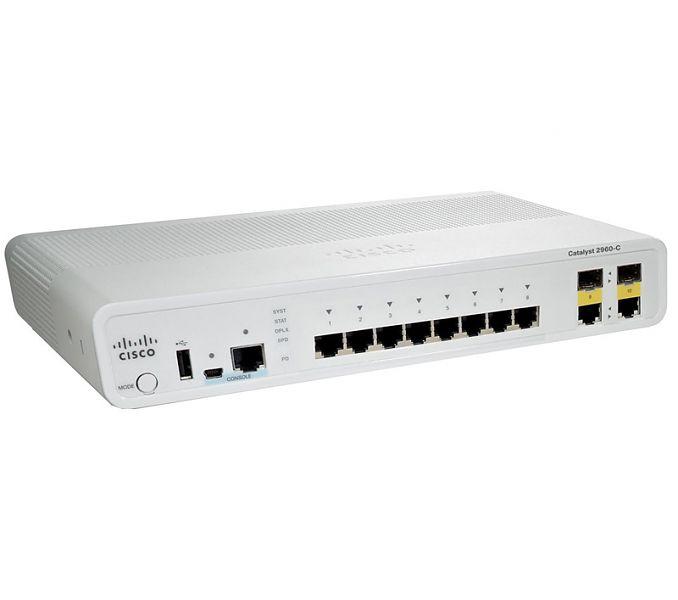 Коммутатор Cisco Catalyst, 8 x FE, 2 x GE/SFP, LAN Base [WS-C2960C-8TC-L]