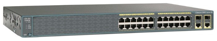 Коммутатор Cisco Catalyst, 24 x FE (PoE), 2 x GE/SFP, LAN Lite [WS-C2960-24PC-S]
