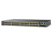 Коммутатор Cisco Catalyst, 48 x GE (PoE), 2 x SFP+, LAN Base [WS-C2960RX-48FPD-L]