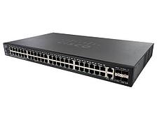 Коммутатор Cisco 550X, 48xGE (PoE), 2xSFP+, 2 комбо-порта 10GE [SF550X-48MP-K9-EU]