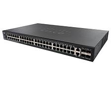 Коммутатор Cisco 550X, 48xGE (PoE), 2xSFP+, 2 комбо-порта 10GE [SF550X-48P-K9-EU]