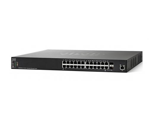 Коммутатор Cisco 350X, 24xGE, 2xSFP+, 2 комбо-порта 10GE [SG350X-24-K9-EU]
