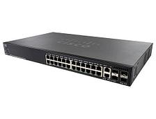 Коммутатор Cisco 550X, 24xGE (PoE), 2xSFP+, 2 комбо-порта 10GE [SG550X-24MP-K9-EU]