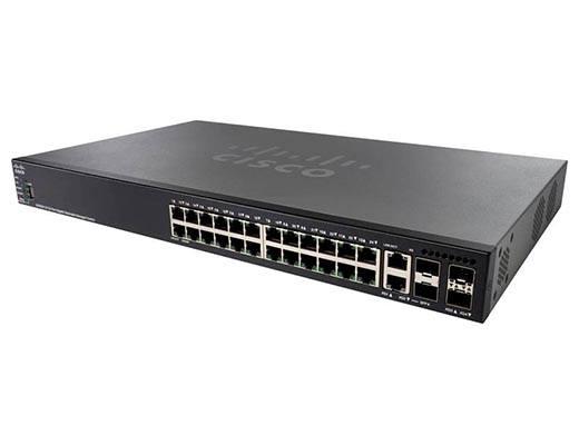 Коммутатор Cisco 550X, 24xGE (PoE), 2xSFP+, 2 комбо-порта 10GE [SG550X-24MPP-K9-EU]