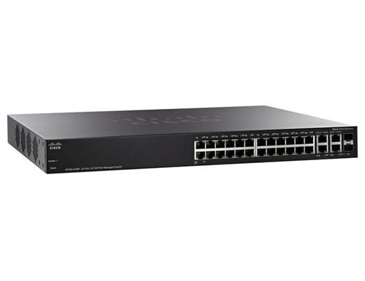 Управляемый коммутатор Cisco, 24 порта 10/100 Мб/с RJ-45 [SF350-24-K9-EU]