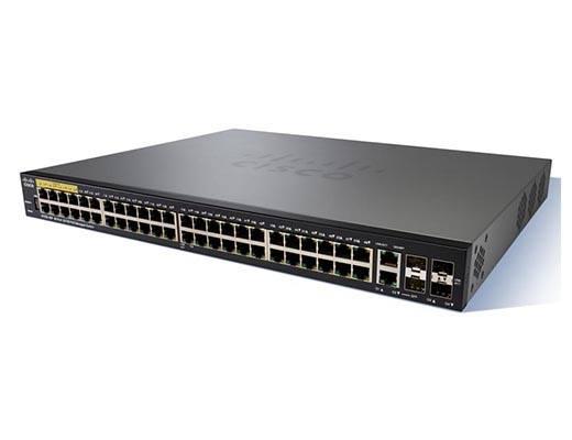 Управляемый коммутатор Cisco, 48 портов 10/100 Мб/с RJ-45 [SF350-48P-K9-EU]
