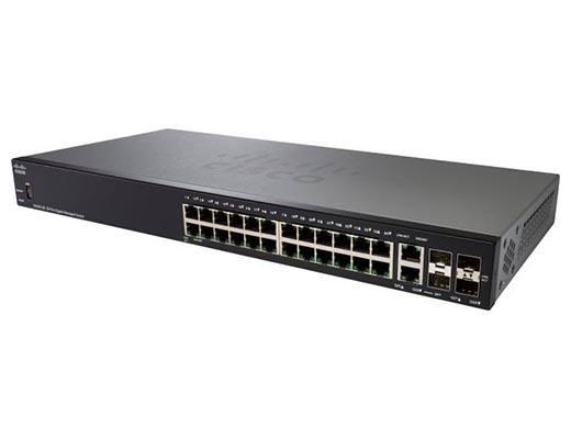 Управляемый коммутатор Cisco, 24 порта 1 Гб/с RJ-45 [SG350-28-K9-EU]