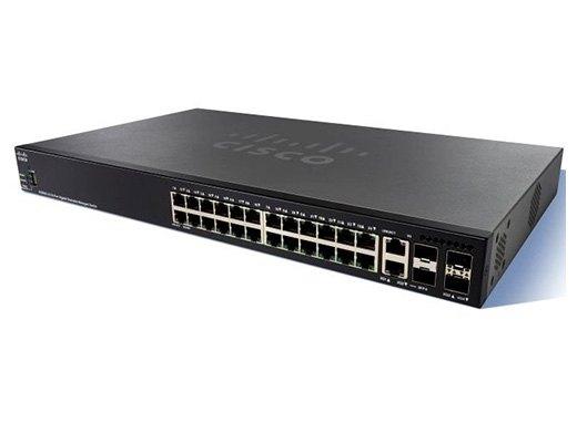 Управляемый коммутатор Cisco, 24 порта 1 Гб/с RJ-45 [SG350X-24MP-K9-EU]