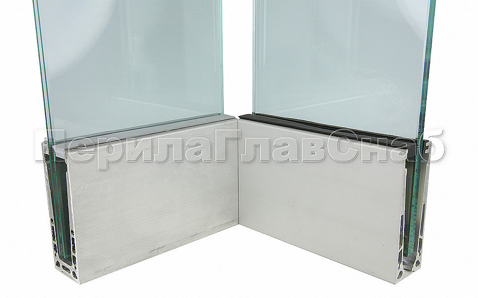 Зажимной анодированный 'серебро' профиль для стекла 10 мм и 5+5 - фото 9 - id-p74056340