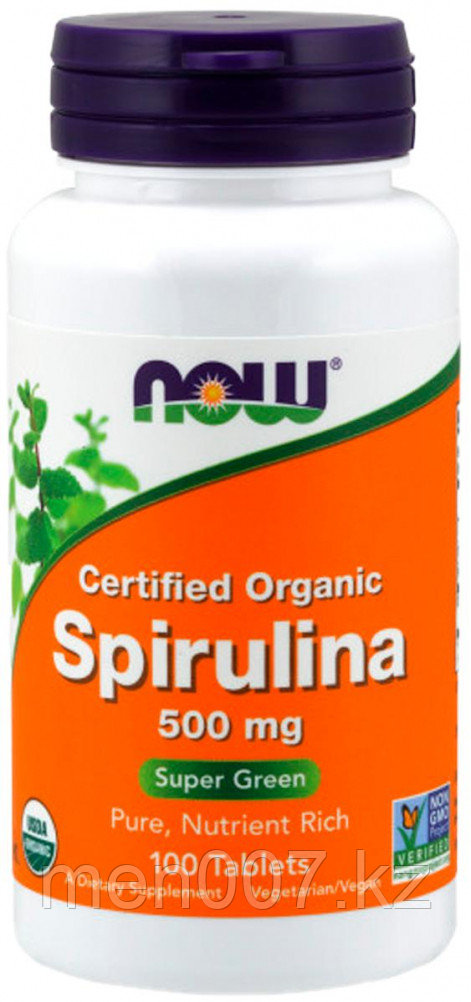 БАД Спирулина, 500 мг (100 таблеток) Now Foods