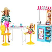 Barbie Игровой набор Магазин Кафе-мороженое с куклами Барби и Челси