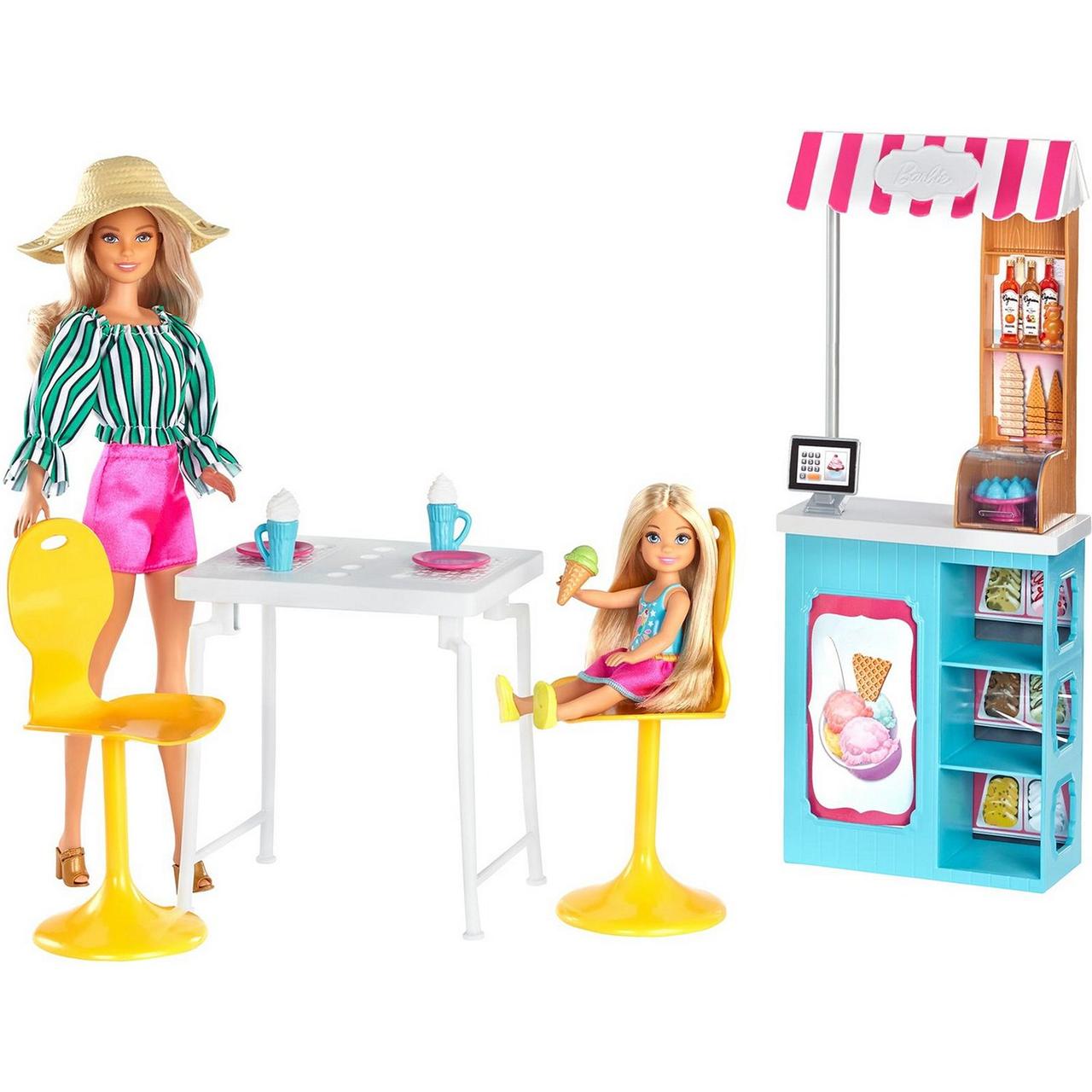 Barbie Игровой набор Магазин Кафе-мороженое с куклами Барби и Челси - фото 1 - id-p87726950