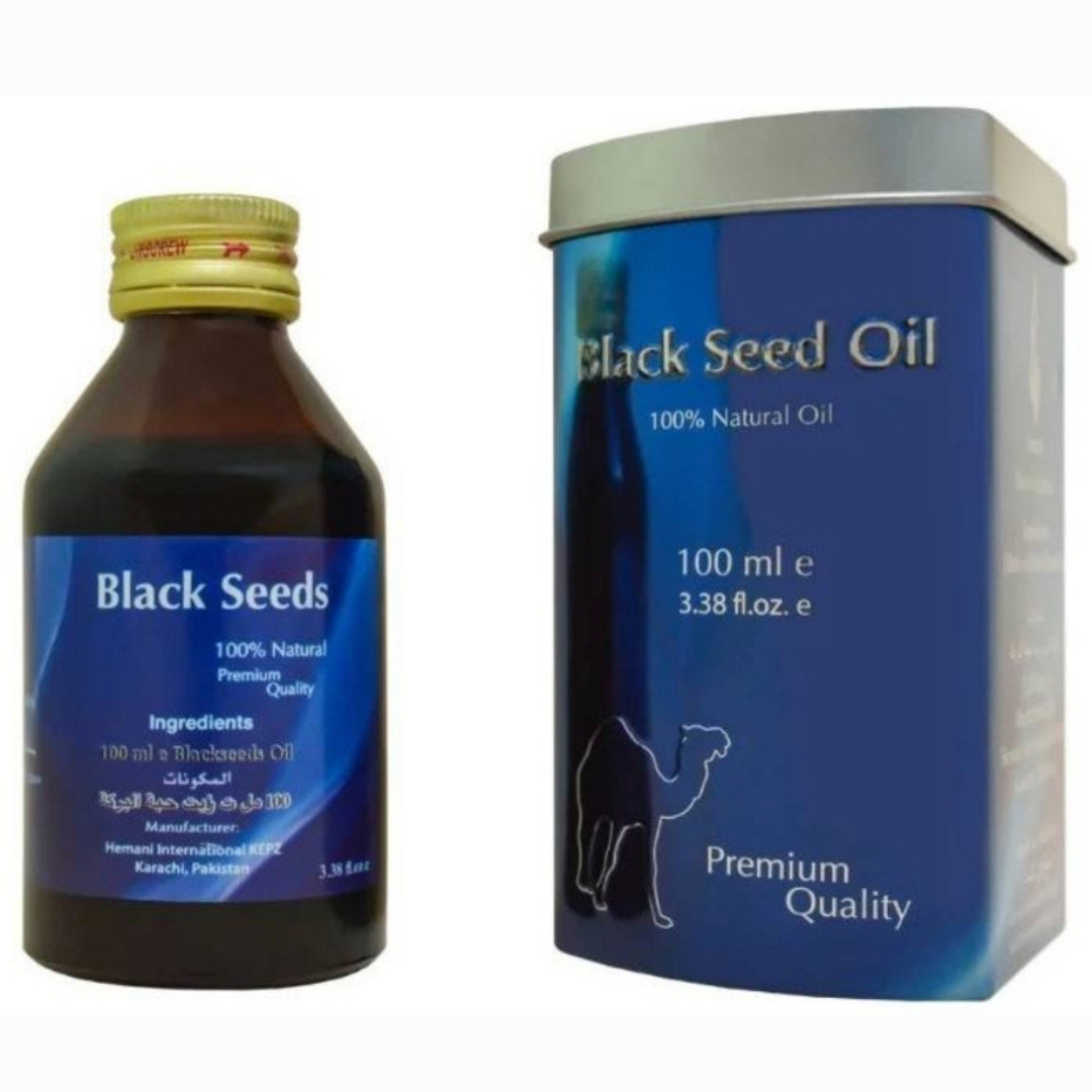 Масло черного тмина первого холодного отжима, в жестяной банке 100 мл   Hemani black seed oil