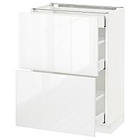 METOD МЕТОД / MAXIMERA МАКСИМЕРА Напольный шкаф/2фасада/3ящика, белый/Рингульт белый, 60x37 см
