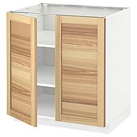 METOD МЕТОД Напол шкаф с полками/2двери, белый/Торхэмн ясень, 80x60 см