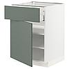 METOD МЕТОД / MAXIMERA МАКСИМЕРА Напольный шкаф с ящиком/дверью, белый/Бодарп серо-зеленый, 60x60 см
