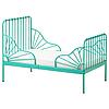 MINNEN МИННЕН Раздвижная кровать с реечным дном, бирюзовый, 80x200 см