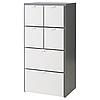 VISTHUS ВИСТХУС Комод с 6 ящиками, серый/белый, 63x126 см