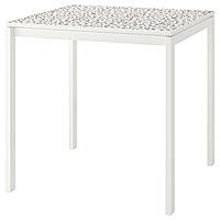 MELLTORP МЕЛЬТОРП Стол, мозаичный орнамент/белый, 75x75 см