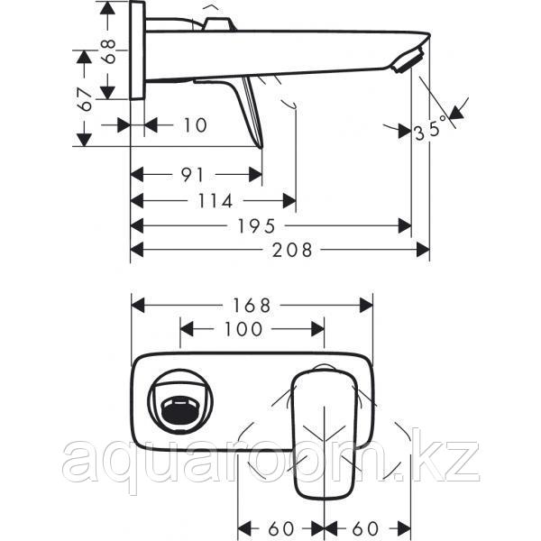 Смеситель hansgrohe Logis для раковины настенный, хром (71220000) - фото 2 - id-p88099202