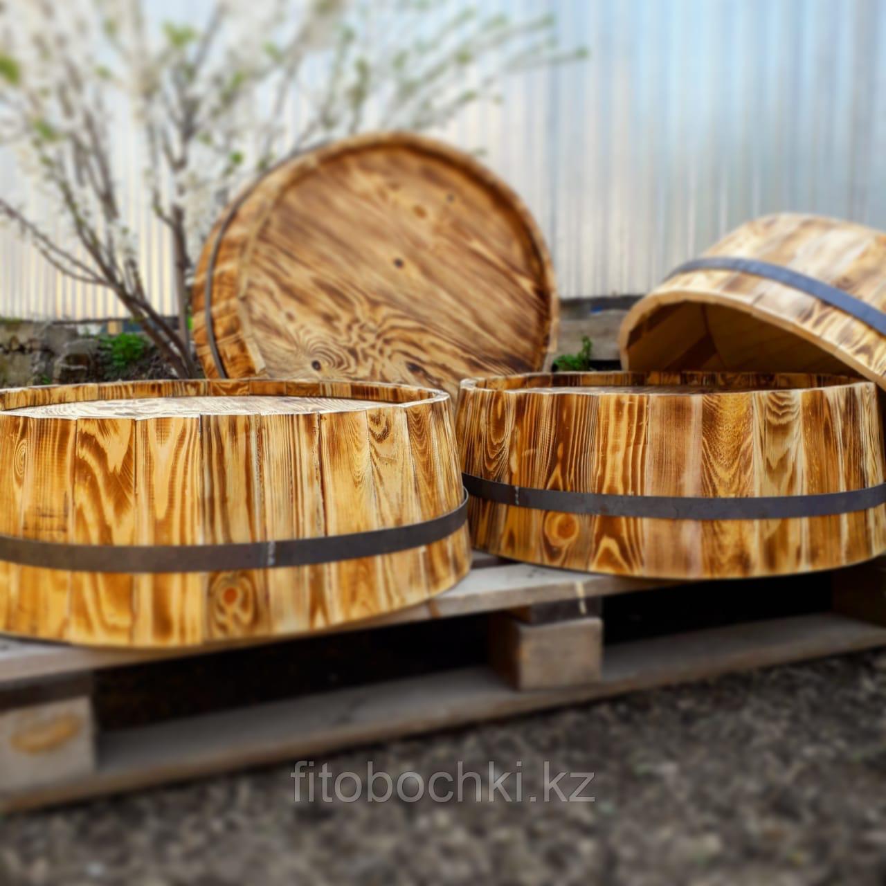 Срез деревянной декоративной бочки H150 * D600-640 мм.