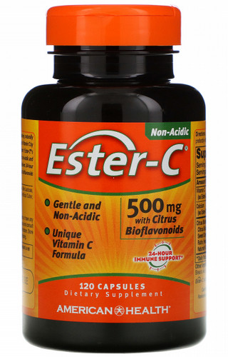 Ester-C 500 мг, 120 капсул, American Health - фото 1 - id-p88099362