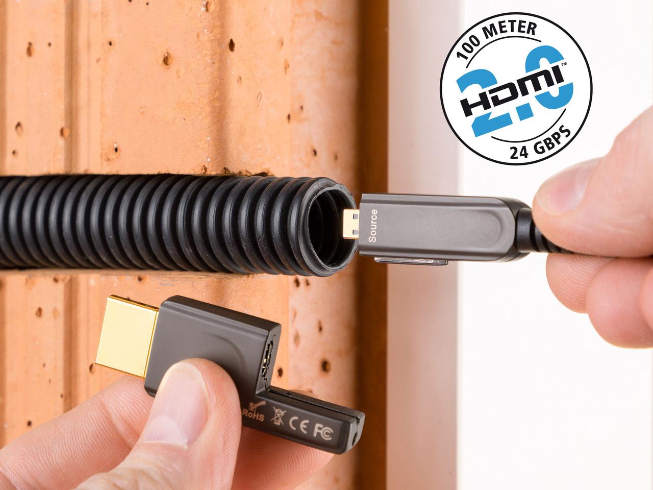 КАБЕЛЬ HDMI Оптоволоконный кабель Profi HDMI2.0b | до 100 м - фото 1 - id-p88111078