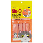 Me-O,  кремовые лакомства для кошек, с лососем, пауч 15 гр.