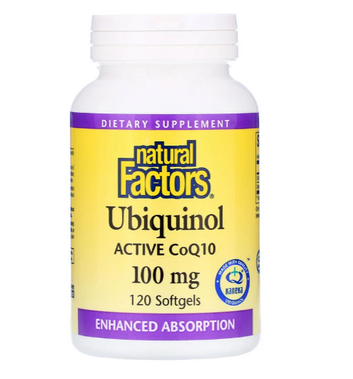 Natural Factors, Убихинол, QH-активный коэнзим Q10, 100 мг, 120 желатиновых капсул