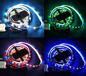 RGBW таспасы 5 метр + 44кн қашықтан басқару пульті + қуат блогының толық жинағы