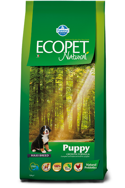 Puppy Maxi для щенков средних пород с курицей, Ecopet, уп.12 кг.