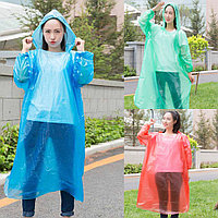 Универсальный плащ-дождевик с капюшоном полиэтиленовый Pocket Raincoat 00138 в ассортименте