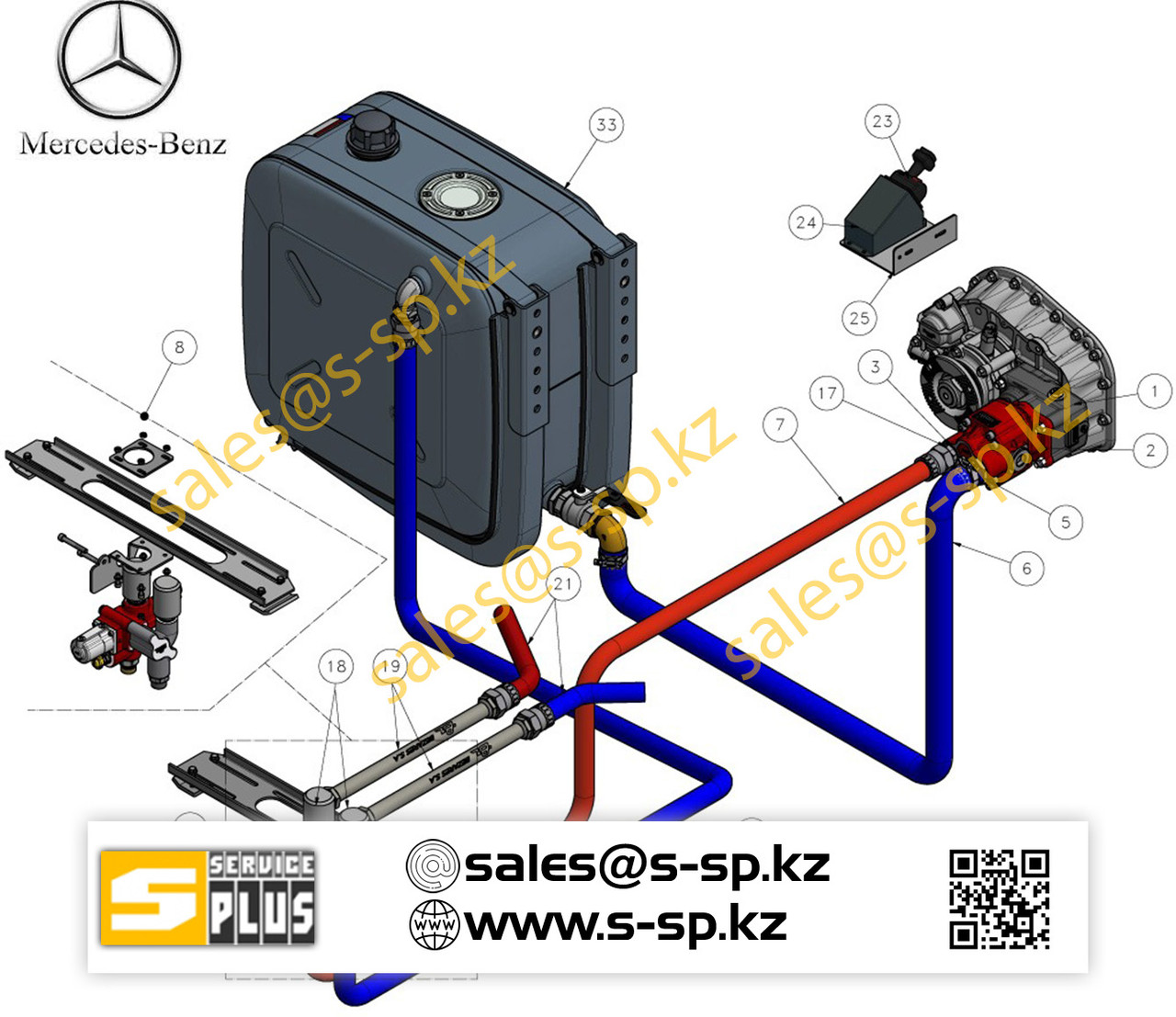 Установка гидравлики на MERCEDES