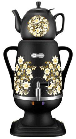 Электрочайник-самовар Добрыня 4.0 л DO-412 (черный) + керамический заварочный чайник 1.0л
