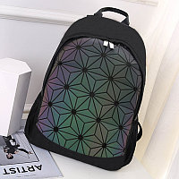 Городской рюкзак светоотражающий геометрический 0212 фиолетовый