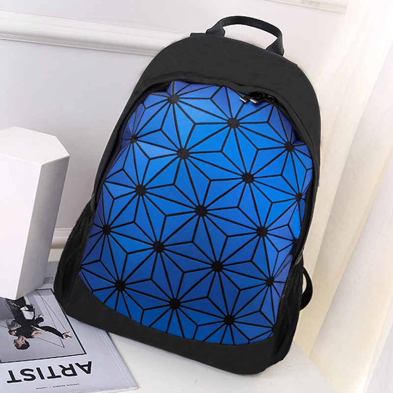 Городской рюкзак светоотражающий геометрический 0212 синий