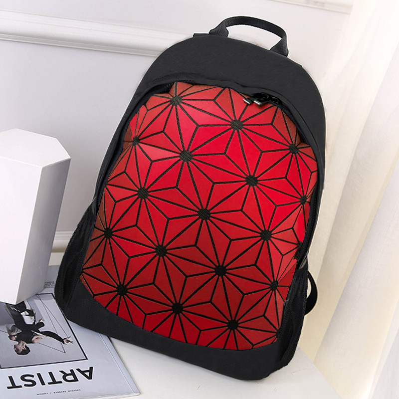 Городской рюкзак светоотражающий геометрический 0212 красный