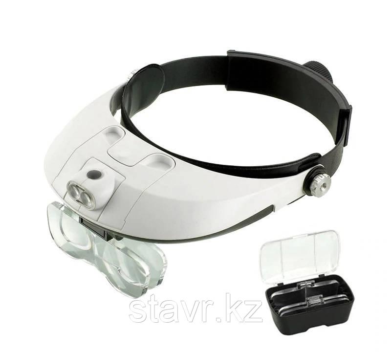 Бинокулярные очки-лупа MG81001-G с подсветкой 2 LED - фото 3 - id-p88154378