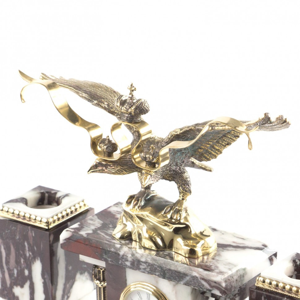 Письменный набор из мрамора и бронзы Двуглавый орел - фото 4 - id-p88155944