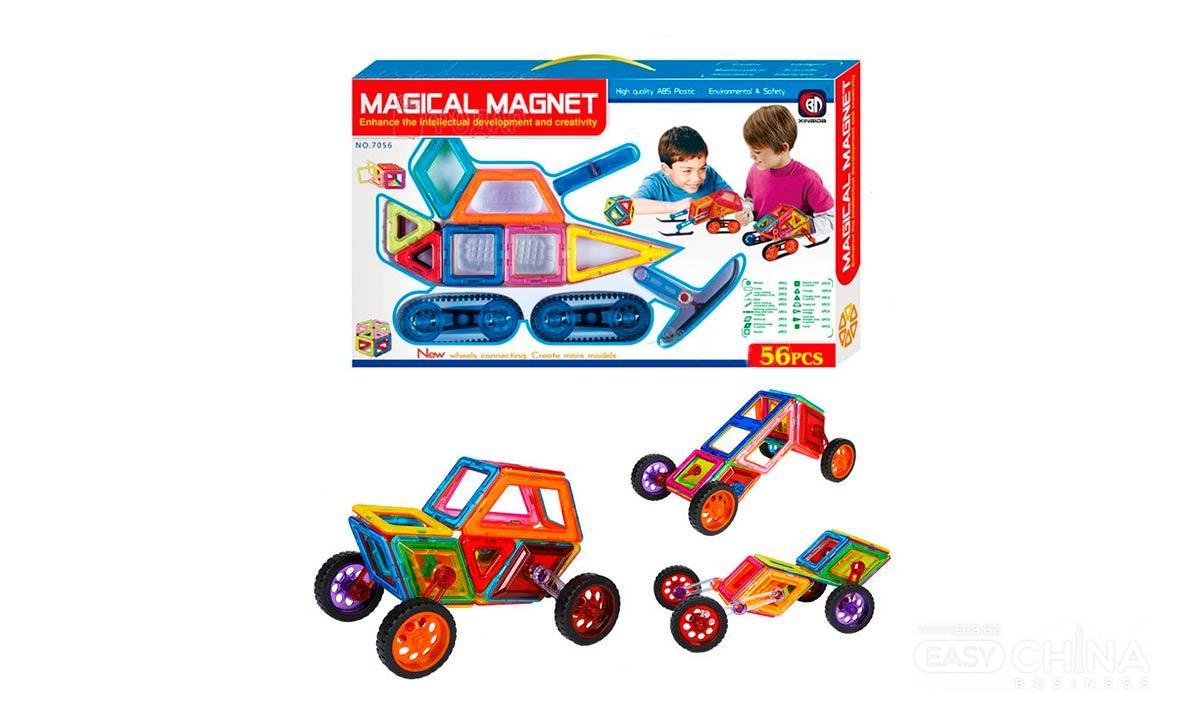 Детский магнитный конструктор Magical Magnet 56 деталей