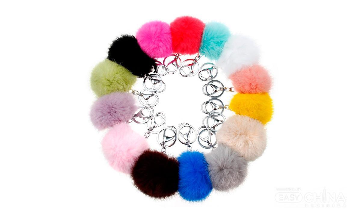 Меховые брелки Помпоны Pom Pom Key Chains