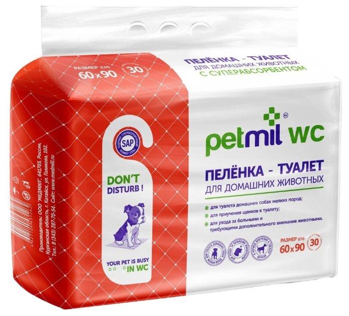 Пеленки для собак впитывающие Petmil WC 60*90 см
