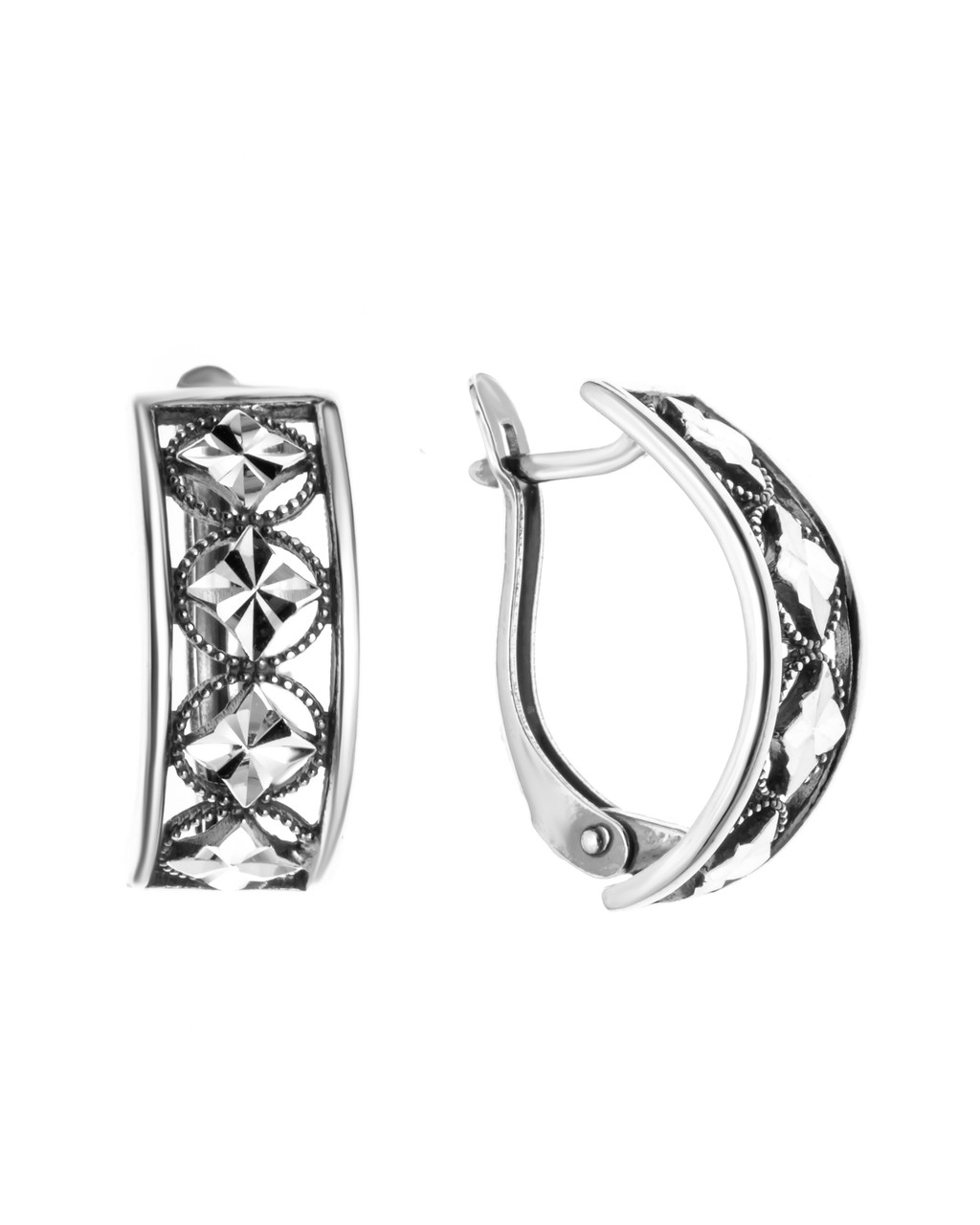 Серьги Красная Пресня , без вставок, с английским замком, флора 3302583-5