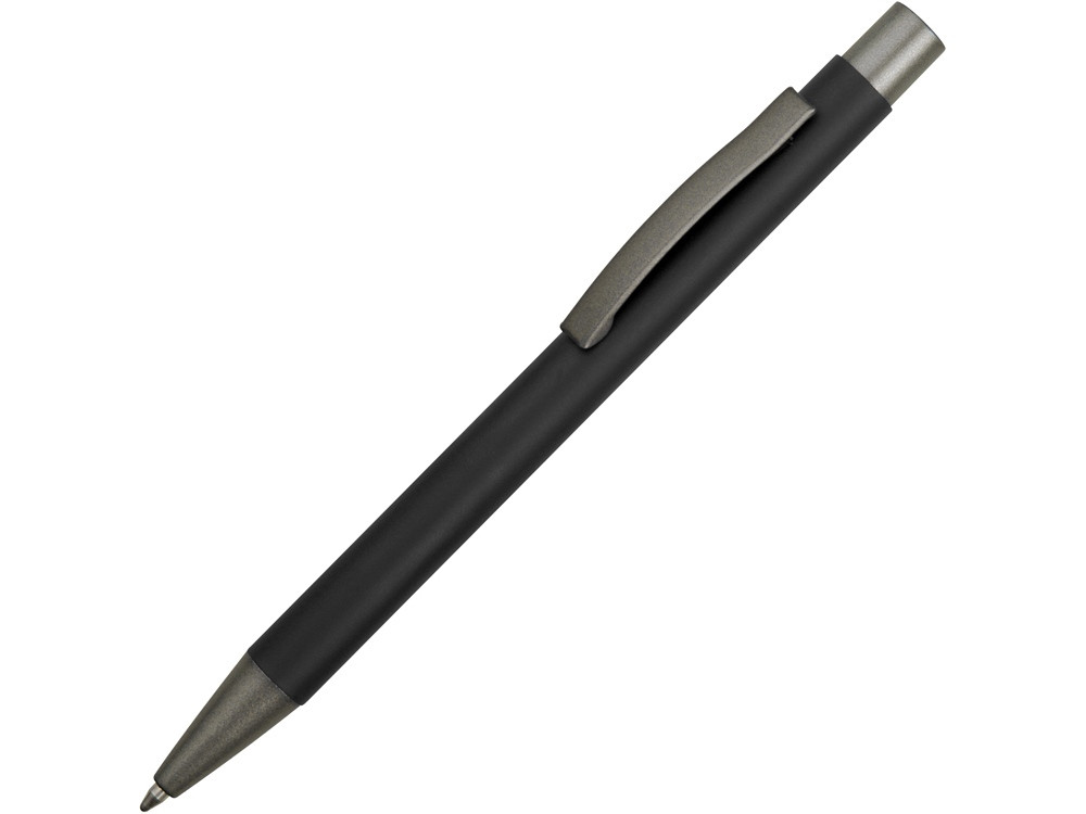 Ручка металлическая soft touch шариковая Tender, черный/серый - фото 1 - id-p88196612