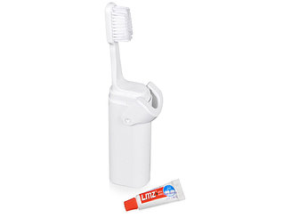 Складная зубная щетка с пастой Clean Box, белый