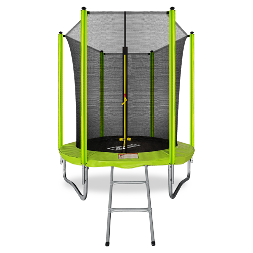 Батут ARLAND 6FT с внутренней страховочной сеткой и лестницей  (Light green)