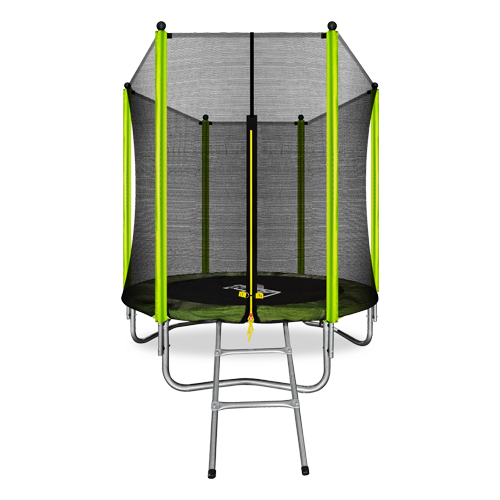 Батут ARLAND 6FT с внешней страховочной сеткой и лестницей (Light green)