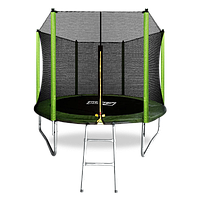 Батут ARLAND 8FT с внешней страховочной сеткой и лестницей (Light green)